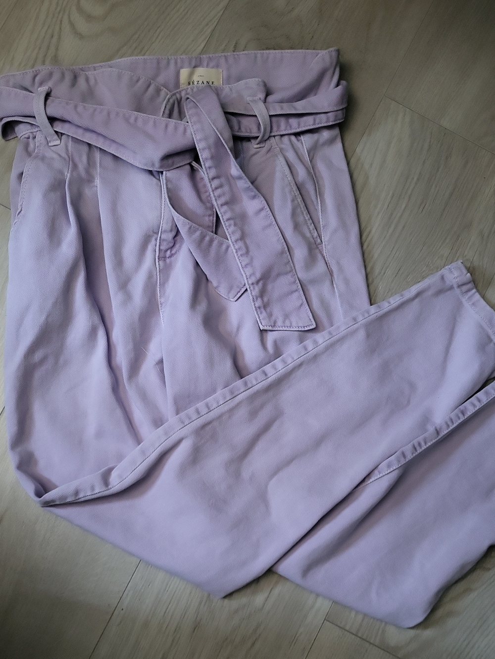 Sézane Lilac Paperbag Waist Trousers